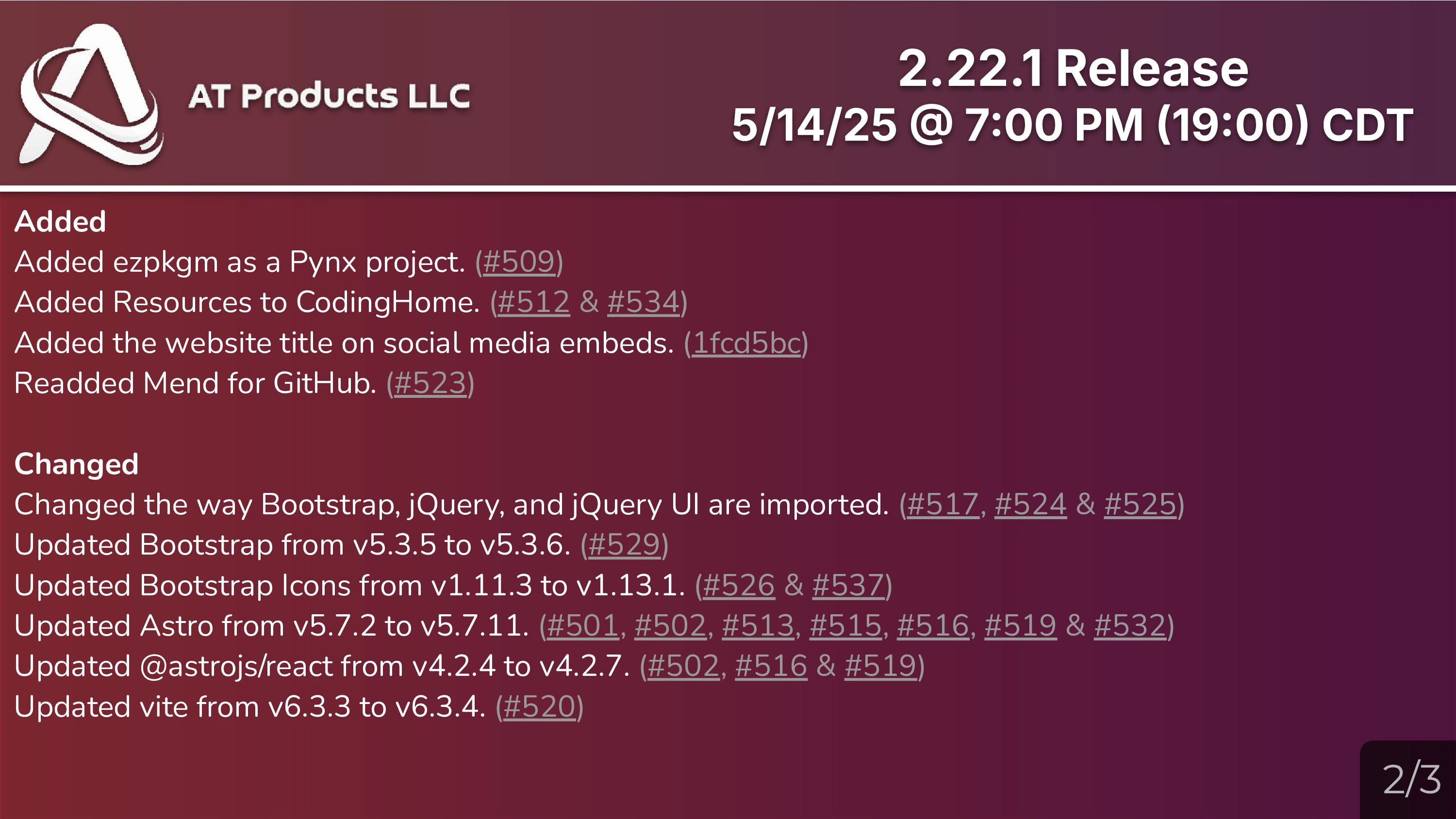 2.22.1 Release Slide 2