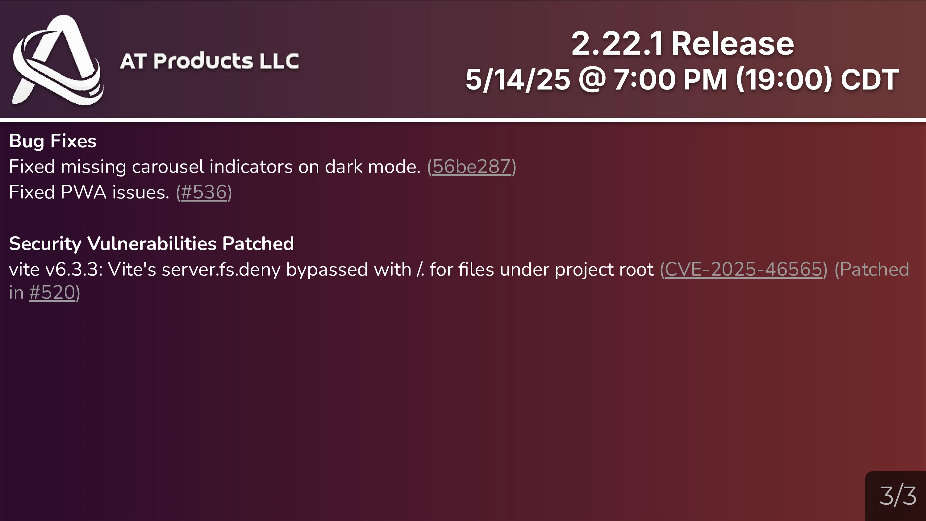 2.22.1 Release Slide 3